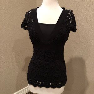 Black crochet top